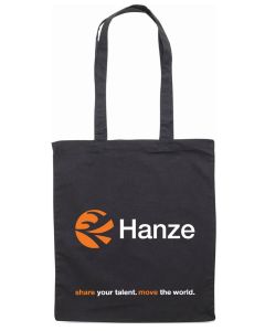 Fairtrade katoenen schoudertas Hanze zwart 10 stuks